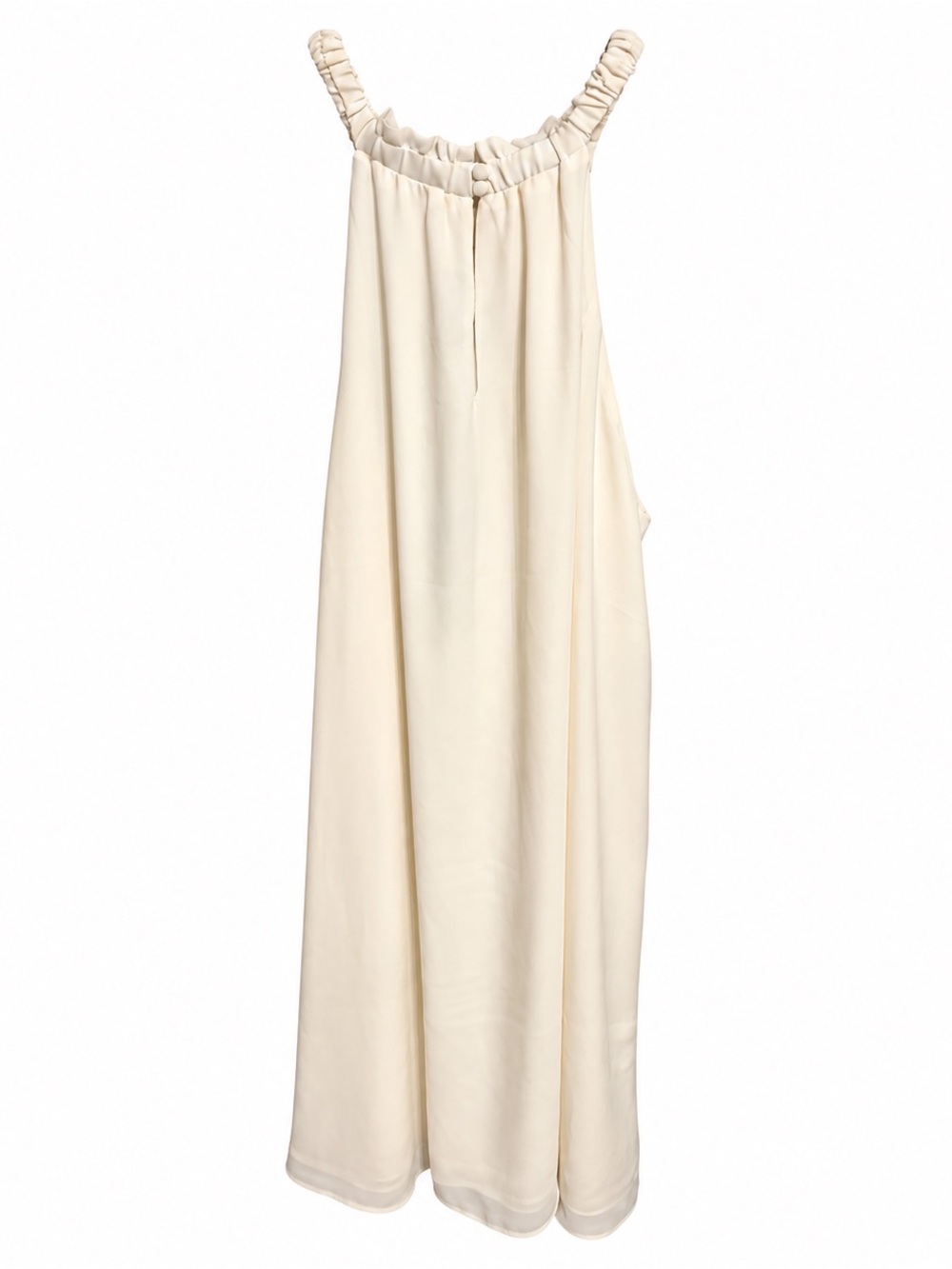 NWT Revolve Krisa Ruched Ruffle Shift Dress Ivory Cream Large - Picture 4 of 5